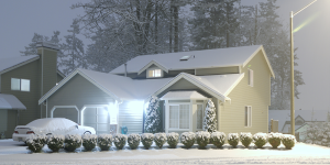 Snow-covered house